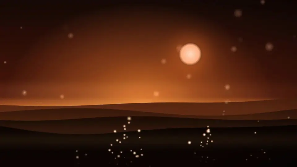 Ember Season album: an orange sun over dark dunes with drifting embers behind the album title